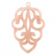 Pendentifs en résine Rose pêche opale