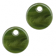 Pendentifs en résine 12mm Vert mousse
