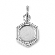 Pierre de Naissance breloque avec serti pour flatback SS16 en acier Inox Argent&eacute;