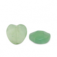Pierres naturelles perles Quartz Laiteux c&oelig;ur Vert