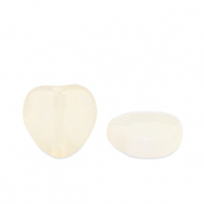 Pierres naturelles perles Agate cœur Blanc prosecco transparent