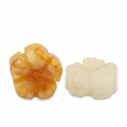 Pierres naturelles perles Quartz fleur Orange ambre multicolore