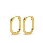 Apprêts en métal DQ boucles d'oreilles créoles ovale Doré (sans nickel)