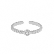 Bagues en acier Inox cristal Argent&eacute;