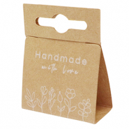 Cartes &agrave; bijoux "handmade with love" fleurs Marron