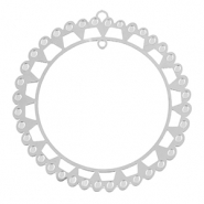 Breloques en acier Inox bohèmes 48mm Argenté