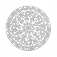 Breloques en acier Inox bohèmes 40mm Argenté