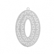 Breloques en acier Inox bohèmes ovale Argenté