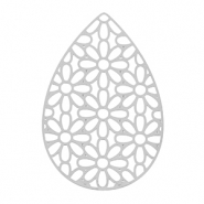 Breloques en acier Inox bohèmes goutte Argenté