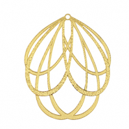 Breloques en acier Inox bohèmes fleur Doré