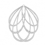 Breloques en acier Inox bohèmes fleur Argenté