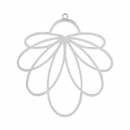 Breloques en acier Inox bohèmes fleur Argenté