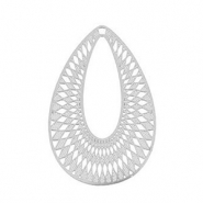 Breloques en acier Inox bohèmes goutte Argenté