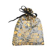 Sachet à bijoux en organza 7x9cm rose Noir-doré