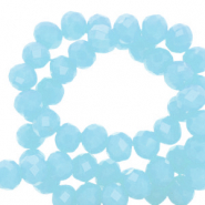 Perles à facettes 4x3mm disque Heishi Bleu arctique