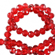 Perles à facettes 3x2mm disque Heishi Rouge bonbon