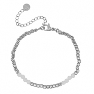 Bracelets en acier Inox Argent&eacute;-Blanc