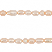 BQ Perles d'eau douce "grain de riz" 4-7x4-5mm Rose pêche