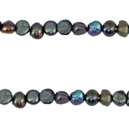 Perles d'eau douce nugget 4-5mm Bleu paon foncé