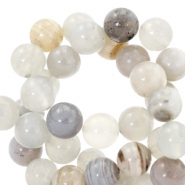 Pierres naturelles Calcédoine et agate 6mm Gris-beige multicolore opal