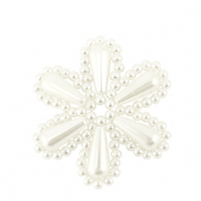 Pendentifs accroche-regard fleur Blanc nacré