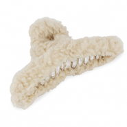 Accessoires pour cheveux pince &agrave; cheveux en polaire peluche Beige cr&egrave;me