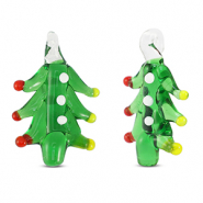 Breloques en verre sapin de No&euml;l Vert