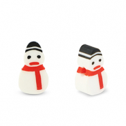 Perles en polymère bonhomme de neige Blanc-rouge-noir