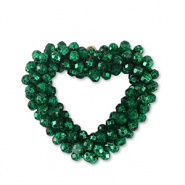 Boucles pendentifs facett&eacute;es coeur Vert fairway