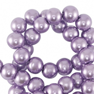 Perles en verre cirées 6mm Violet lilas