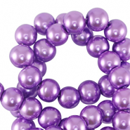 Perles en verre cirées 4mm Violet