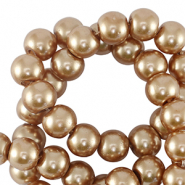 Perles en verre cirées 4mm Taupe marron