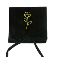 Sachet à bijoux fleur Noir-doré