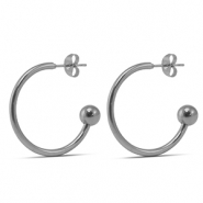 Boucles d'oreilles en acier inox 25mm Argenté