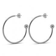 Boucles d'oreilles en acier inox 38mm Argenté