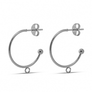 Boucles d'oreilles en acier inox 19mm Argent&eacute;