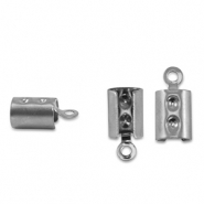 Apprêts en acier inox fermoir pour lacet Argenté