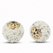 Perles boh&egrave;mes Paillet&eacute; blanc cass&eacute;