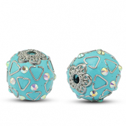 Perles boh&egrave;mes Turquoise-argent&eacute;