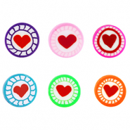 Perles en polym&egrave;re coeur Multicolore