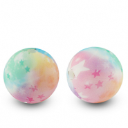 Perles en silicone 15mm &eacute;toile Multicolore