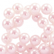 Perles en verre cirées 4mm Top Quality Rose clair