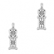 Breloques en m&eacute;tal DQ coeur Argent&eacute; antique (sans nickel)