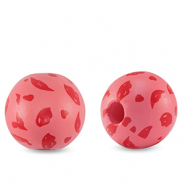 Perles en bois rond 16mm lèvre Rose magenta