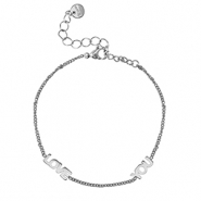 Bracelets en acier Inox ''LOVE YOU'' Argenté