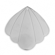 Breloques en acier Inox coquille Argent&eacute;