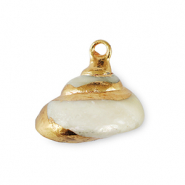 Pendentifs coquillage specials Escargot Perle-dor&eacute;