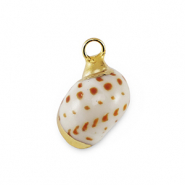 Pendentifs coquillage specials Escargot Marron-dor&eacute;