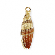 Pendentifs coquillage specials Multicolore rouge marron-dor&eacute;