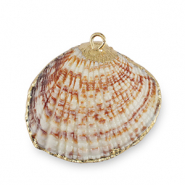 Pendentifs coquillage specials Coquille Saint-Jacques Marron cuivre-dor&eacute;